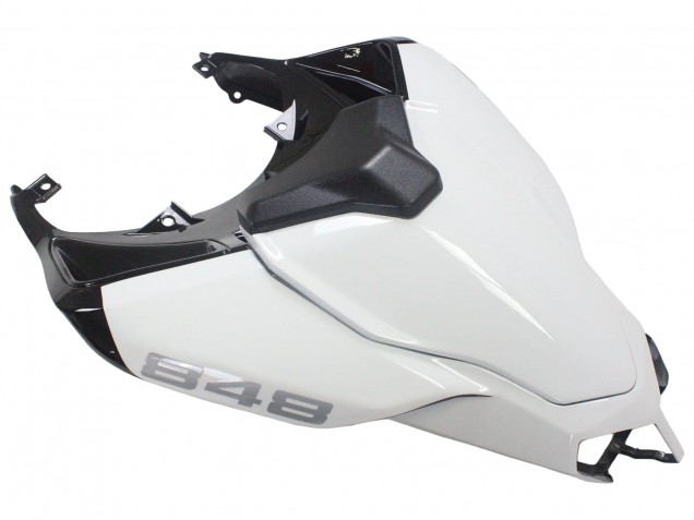 2007-2014 Ducati 848/1098/1198 Motorcycle Fairings - White Glossy Black Corse