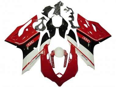 Shop 2011-2014 Ducati Panigale 899 Motorcycle Fairings - White Red Glossy Black Dunlop