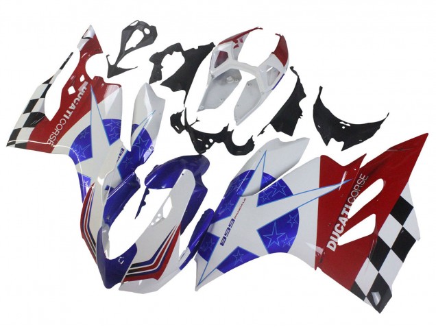 2011-2014 Ducati Panigale 899 Motorcycle Fairings - White Blue Red Black