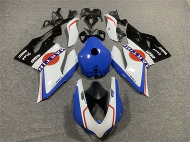 Shop 2011-2014 Ducati Panigale 899/1199 Motorcycle Fairings - White Blue Glossy Black Martini