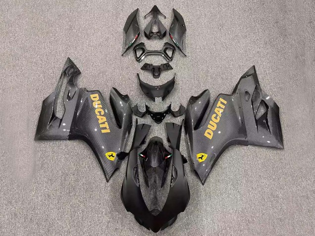 2011-2014 Ducati Panigale 899/1199 Motorcycle Fairings - Black Carbon Fiber Style
