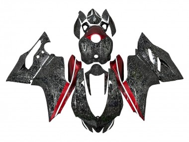 Shop 2011-2014 Ducati Panigale 899/1199 Motorcycle Fairings - Black Forged Carbon Fiber Style Red