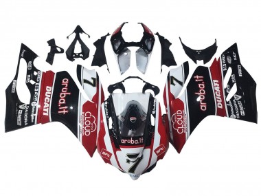 Shop 2011-2014 Ducati Panigale 899/1199 Motorcycle Fairings - White Red Glossy Black Aruba.it 7