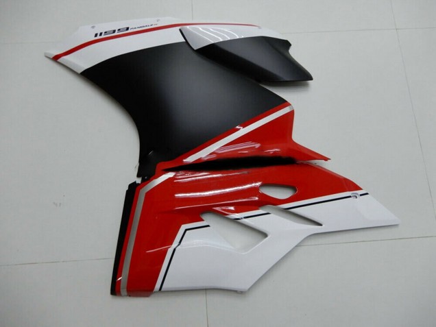 2011-2014 Ducati 1199 Motorcycle Fairings - White Red Matte Black
