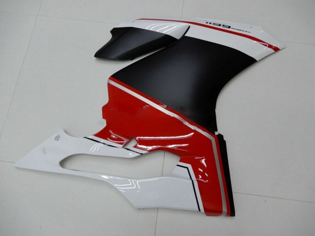 2011-2014 Ducati 1199 Motorcycle Fairings - White Red Matte Black
