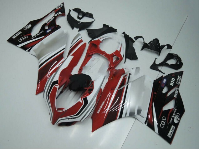 2011-2014 Ducati Panigale 899 Motorcycle Fairing - White Red Glossy Black