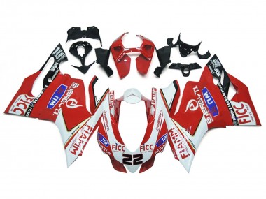 Shop 2011-2014 Ducati 1199 Motorcycle Fairings - White Red Glossy Black Fiamm Ficc 22