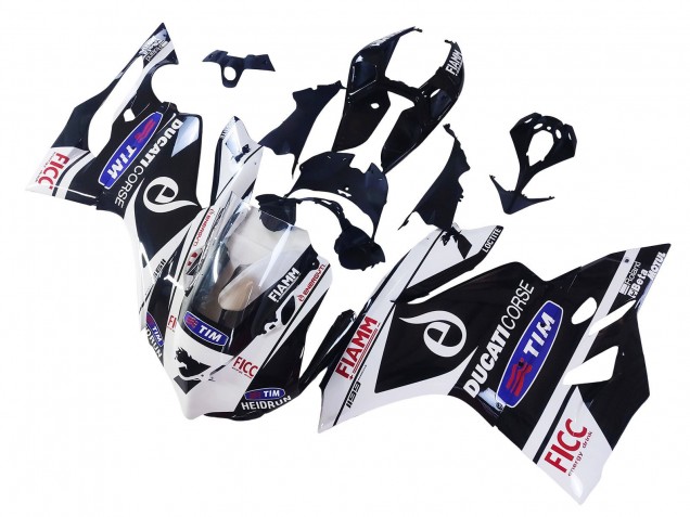 2011-2014 Ducati Panigale 899/1199 Motorcycle Fairings - White Black Blue Fiamm Ficc 7