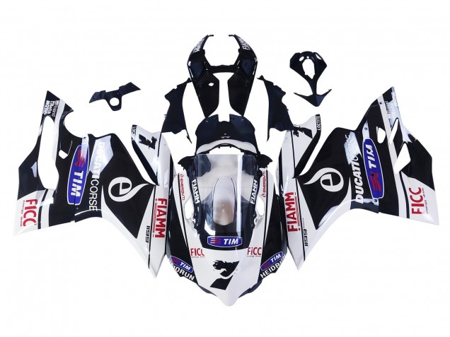 2011-2014 Ducati Panigale 899/1199 Motorcycle Fairings - White Black Blue Fiamm Ficc 7