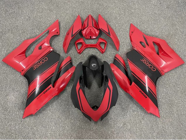 2003-2004 Ducati 999 Motorcycle Fairings - Red Glossy Black Corse