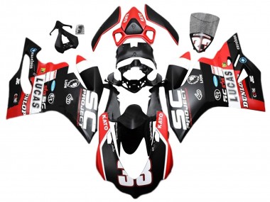 Shop 2015-2020 Ducati 959/1299 Motorcycle Fairings - White Red Matte Black Lucas 33