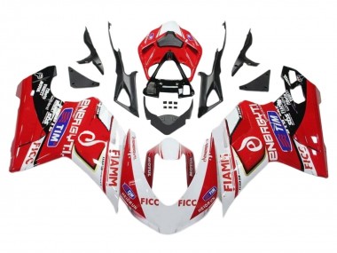 Shop 2011-2014 Ducati 1199 Motorcycle Fairings - White Red Glossy Black Ficc Fiamm