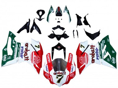 Shop 2015-2020 Ducati 959/1299 Motorcycle Fairings - White Red Green Valsir Fiamm 7