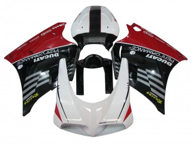 Shop 1993-2005 Ducati 748/916/996/998 Motorcycle Fairings - White Red Glossy Black Racing Performance