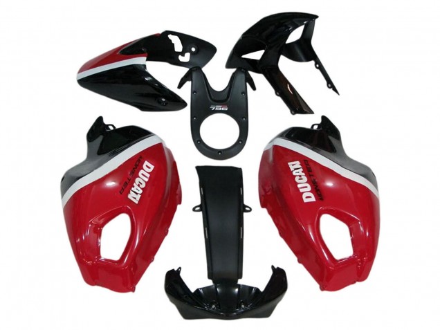 2008-2012 Ducati Monster 696 796 1100 1100S Motorcycle Fairings - Red White Glossy Black