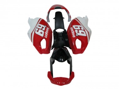 Shop 2008-2012 Ducati Monster 696 796 1100 1100S Motorcycle Fairings - White Red Glossy Black 69