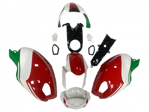 2008-2012 Ducati Monster 696 796 1100 1100S Motorcycle Fairing - White Red Green