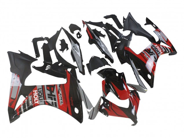2013-2015 Honda CBR500R Motorcycle Fairings - Red Silver Glossy Black