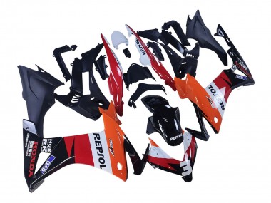 Shop 2013-2015 Honda CBR500R Motorcycle Fairings - Orange White Red Glossy Black Repsol 3
