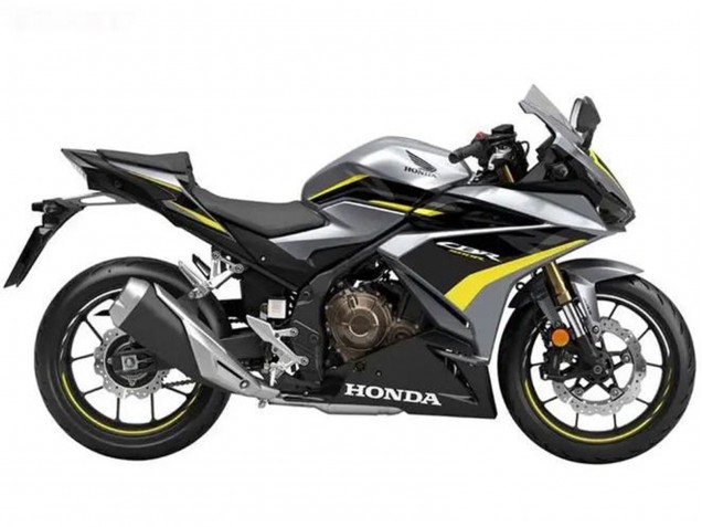 2022-2023 Honda CBR500R Motorcycle Fairings - Silver Yellow Glossy Black