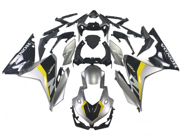 2022-2023 Honda CBR500R Motorcycle Fairings - Silver Yellow Glossy Black