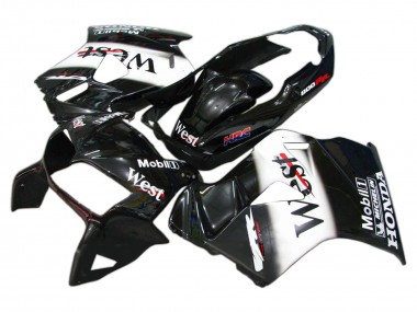 Shop 1998-2001 Honda VFR 800 Motorcycle Fairings - Glossy Black White West HRC