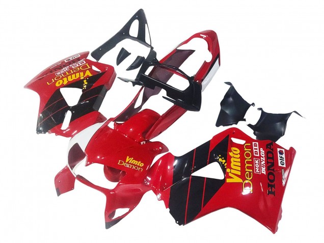 1998-2001 Honda VFR 800 Motorcycle Fairings - Red White Glossy Black Vimto