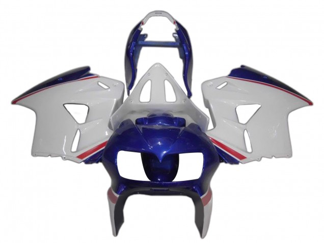 1998-2001 Honda VFR 800 Motorcycle Fairings - White Blue Red