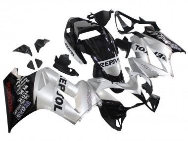 Shop 2002-2013 Honda VFR 800 Motorcycle Fairings - Silver Glossy Black Repsol
