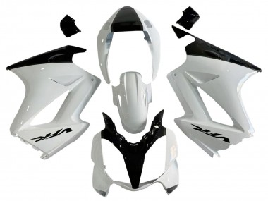 Shop 2002-2013 Honda VFR 800 Motorcycle Fairings - Pearl White Glossy Black Decal