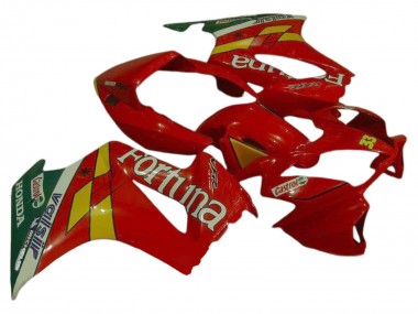 Shop 2002-2013 Honda VFR 800 Motorcycle Fairings - Red Yellow Green Fortuna Castrol Valsir 33