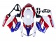 2002-2013 Honda VFR 800 Motorcycle Fairings - White Red Blue Motul