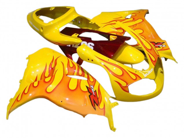 1998-2003 Suzuki TL1000R Motorcycle Fairings - Yellow with Red Flame