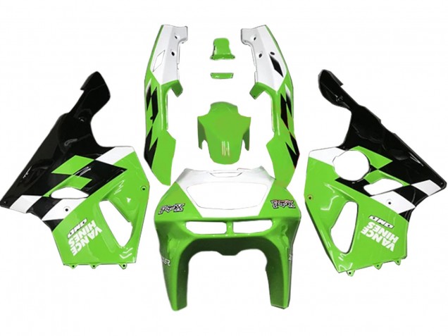 1996-2003 Kawasaki ZX7R Motorcycle Fairings - White Green Glossy Black