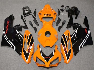 Shop 2004-2005 Honda CBR1000RR Motorcycle Fairings - Orange White Glossy Black Stripe