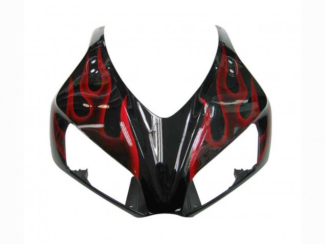 2006-2007 Honda CBR1000RR Motorcycle Fairing - Glossy Black Red Flame