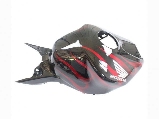 2006-2007 Honda CBR1000RR Motorcycle Fairing - Glossy Black Red Flame