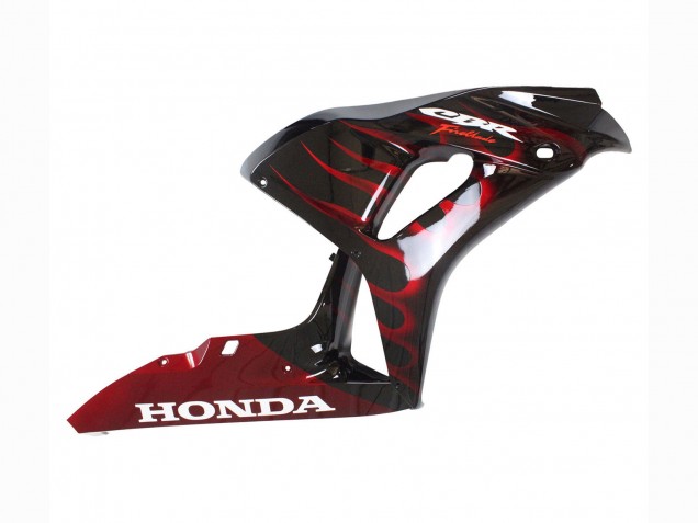 2006-2007 Honda CBR1000RR Motorcycle Fairing - Glossy Black Red Flame