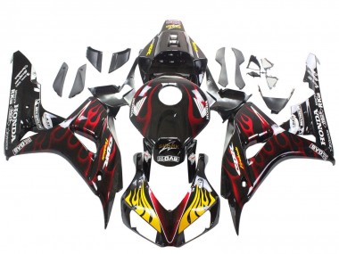 Shop 2006-2007 Honda CBR1000RR Motorcycle Fairings - Glossy Black Yellow Red Flame