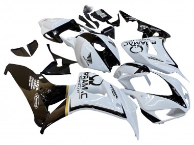 Shop 2006-2007 Honda CBR1000RR Motorcycle Fairings - White Glossy Black Pramac