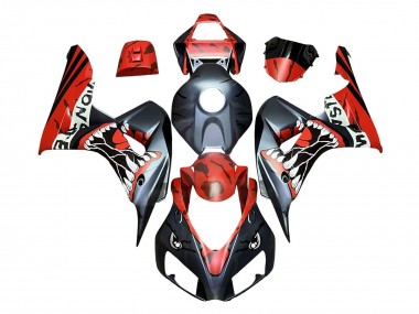 Shop 2006-2007 Honda CBR1000RR Motorcycle Fairings - Red Matte Black Monster Shark