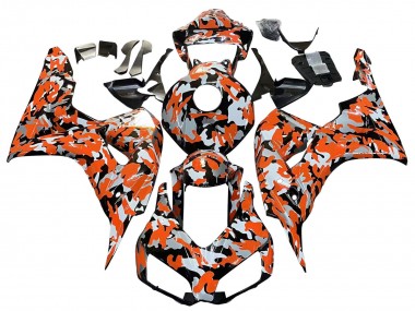 Shop 2006-2007 Honda CBR1000RR Motorcycle Fairings - Black Orange Silver Camouflage