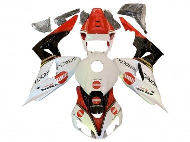 Shop 2006-2007 Honda CBR1000RR Motorcycle Fairings - White Red Glossy Black Konica Minolta