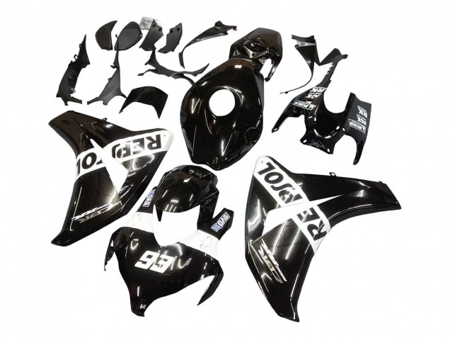 2008-2011 Honda CBR1000RR Motorcycle Fairings - Glossy Black White Repsol 93