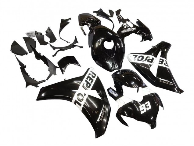 2008-2011 Honda CBR1000RR Motorcycle Fairings - Glossy Black White Repsol 93
