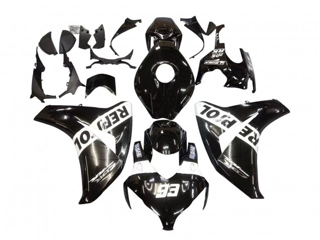 2008-2011 Honda CBR1000RR Motorcycle Fairings - Glossy Black White Repsol 93