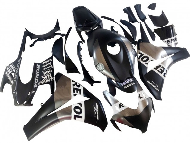 2008-2011 Honda CBR1000RR Motorcycle Fairings - Silver Matte Black Repsol