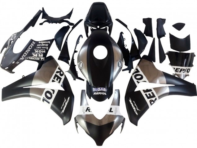 2008-2011 Honda CBR1000RR Motorcycle Fairings - Silver Matte Black Repsol