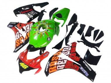 Shop 2008-2011 Honda CBR1000RR Motorcycle Fairings - Green Orange Glossy Black Rossi Michelin 46