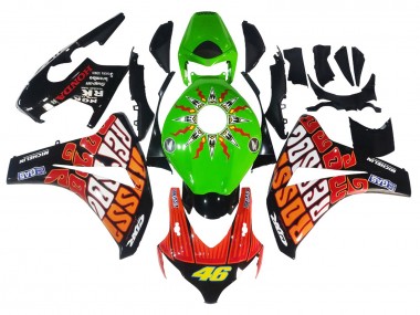 Shop 2008-2011 Honda CBR1000RR Motorcycle Fairings - Green Orange Glossy Black Rossi Michelin 46